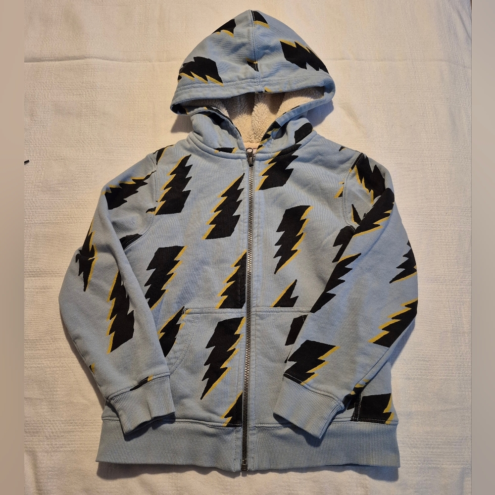 Hanna Andersson Blue and Black Lightning Hoodie